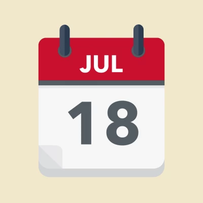 Calendar icon showing 18th July