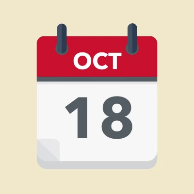 Calendar icon showing 18th October