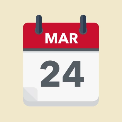 Calendar icon showing 24th March