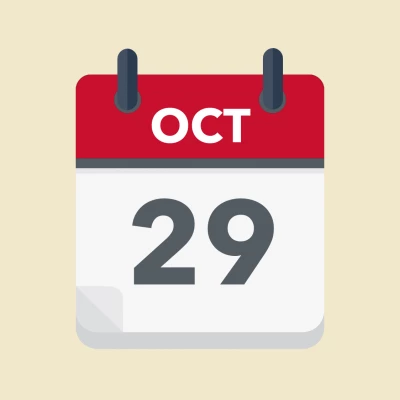 Calendar icon showing 29th October