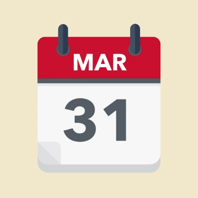 Calendar icon showing 31st March